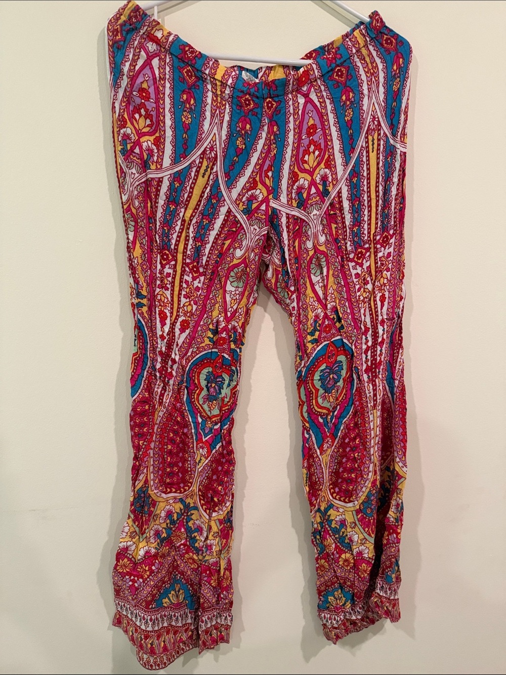 Billabong Teal, Yellow & Red Paisley Print Pants
